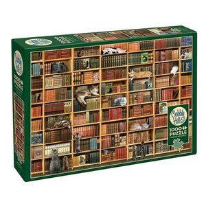 Cobble Hill Puzzle Co "The Cat Library" 1000 Pieces Poster Included Sealed NIB
